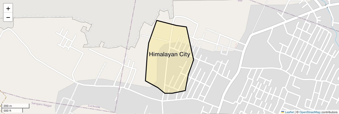 Location Map of Himalayan City, Lucknow