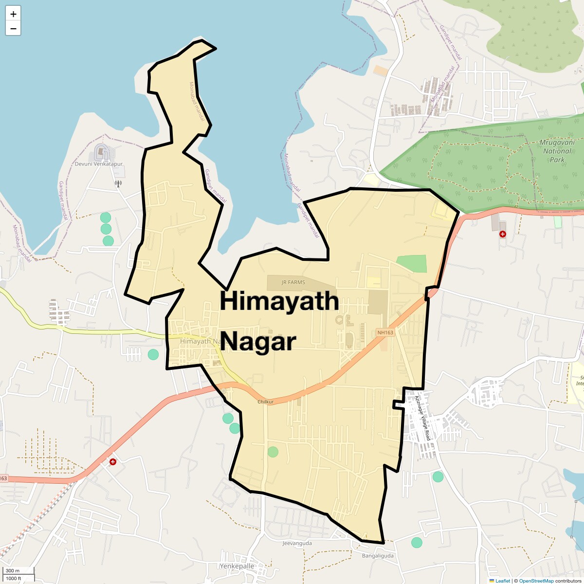 Location Map of Himayath Nagar, Hyderabad