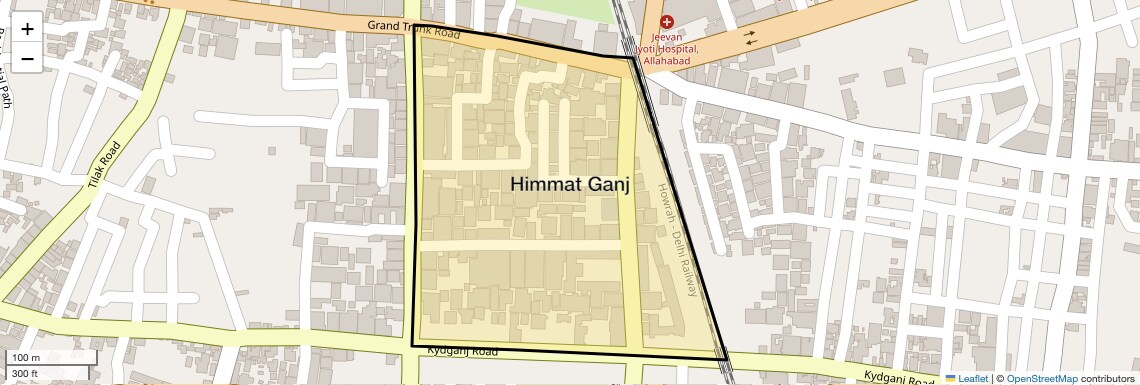 Location Map of Himmat Ganj, Allahabad