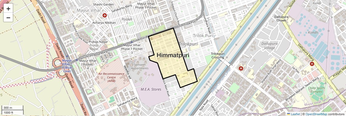 Location Map of Himmatpuri, Delhi