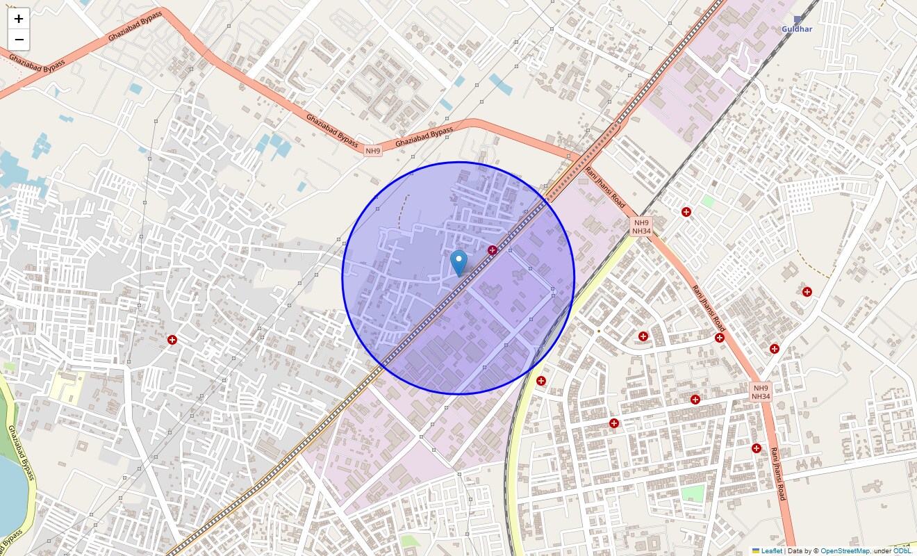 Location Map of Hindan Nagar, Ghaziabad