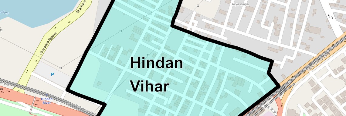 Location Map of Hindan Vihar, Ghaziabad