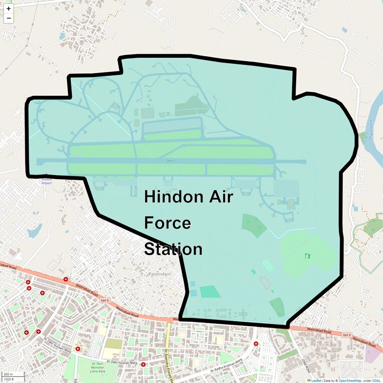 Location Map of Hindon Air Force Station
