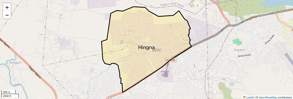 Location Map of Hingna, Nagpur