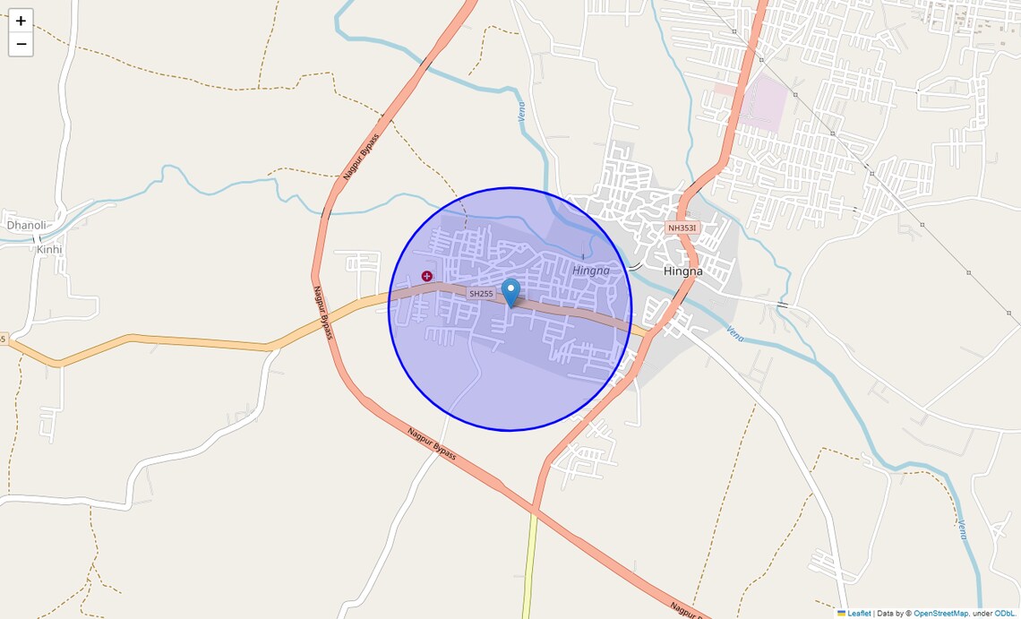 Location Map of Hingna, Nagpur