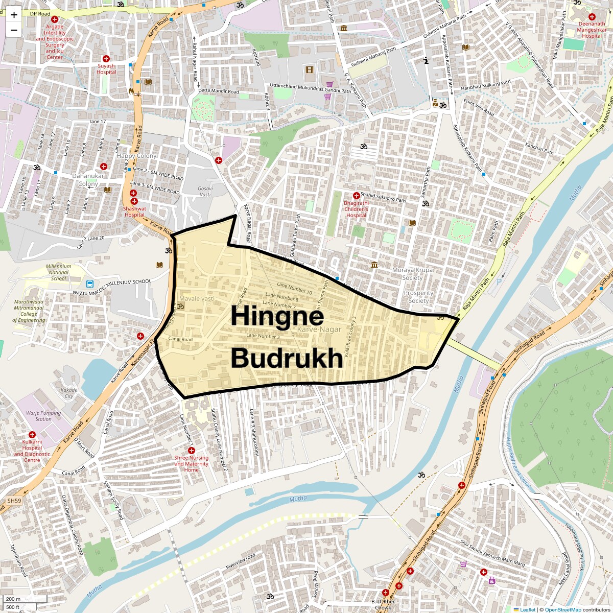 Hingne Budrukh Map