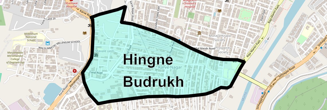 Location Map of Hingne Budrukh, Pune