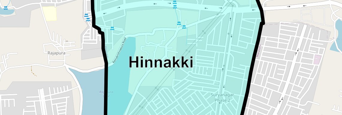 Location Map of Hinnakki, Bangalore