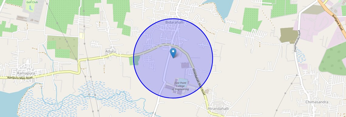 Location Map of Hirandahalli, Bangalore