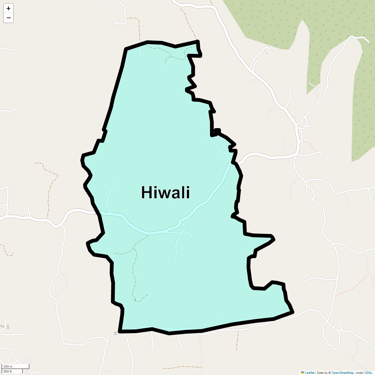 Location Map of Hiwali, Thane