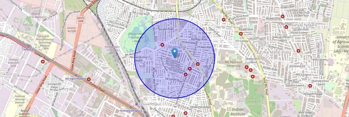 Location Map of Hmt, Bangalore