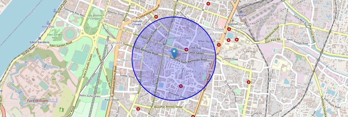 Location Map of Ho Chi Minh Sarani, Kolkata