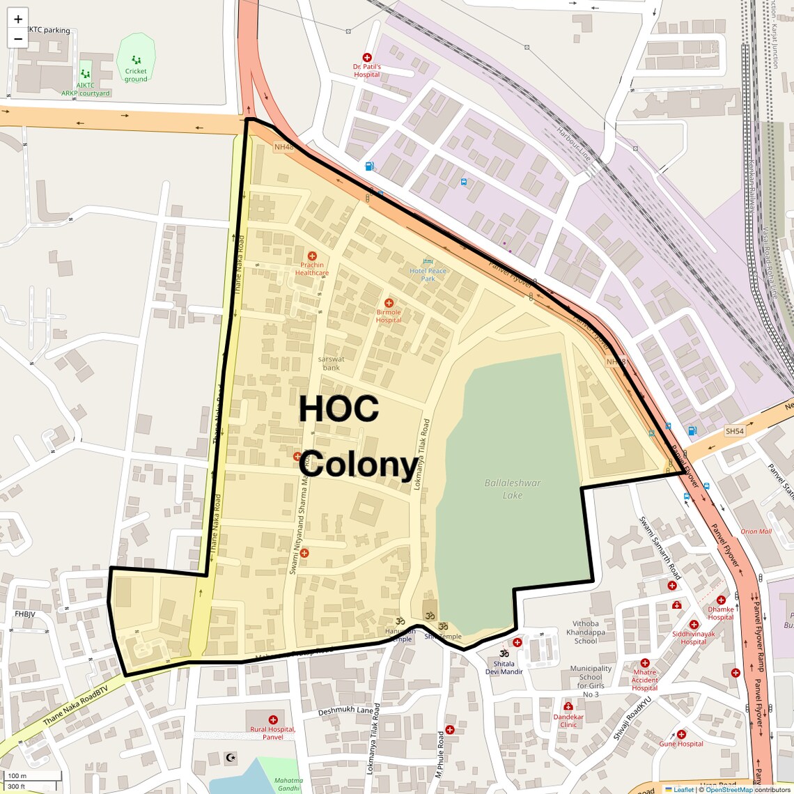 Location Map of HOC Colony, Navi Mumbai