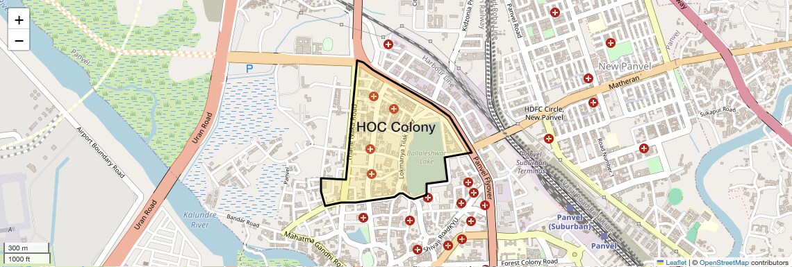 Location Map of HOC Colony, Navi Mumbai