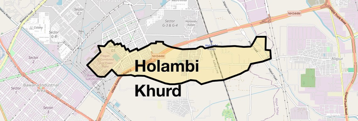 Location Map of Holambi Khurd, Delhi
