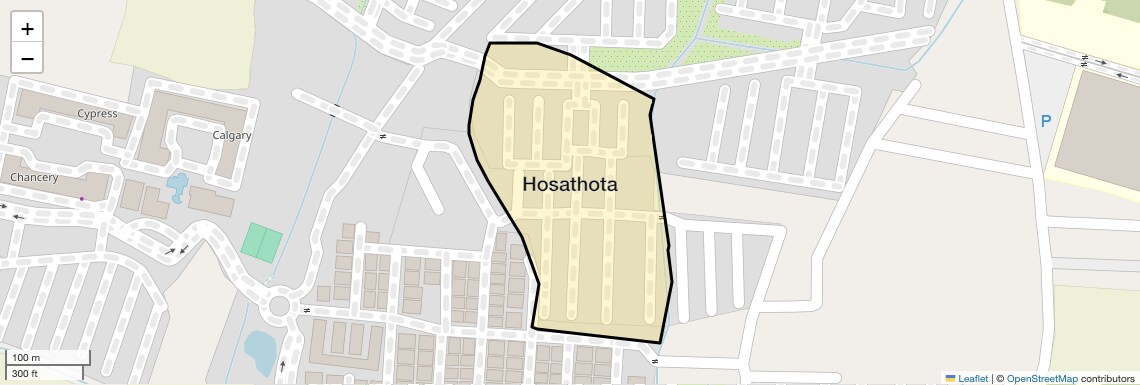 Location Map of Hosathota, Bangalore