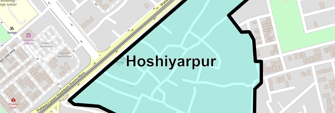 Location Map of Hoshiyarpur, Noida