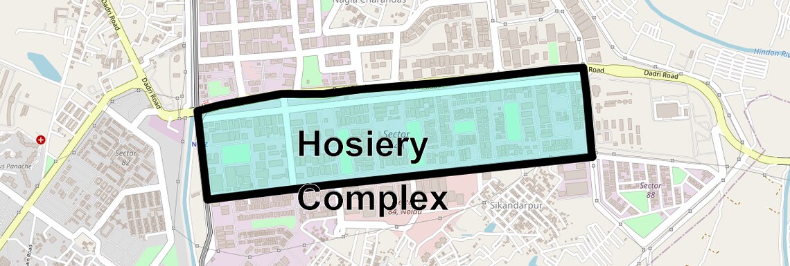 Location Map of Hosiery Complex, Noida