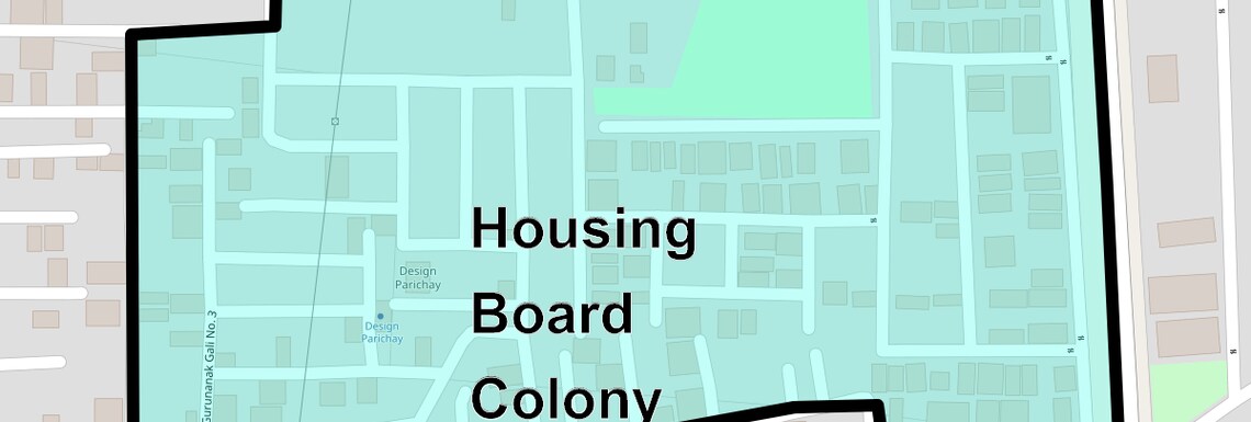 Location Map of Housing Board Colony, Faridabad