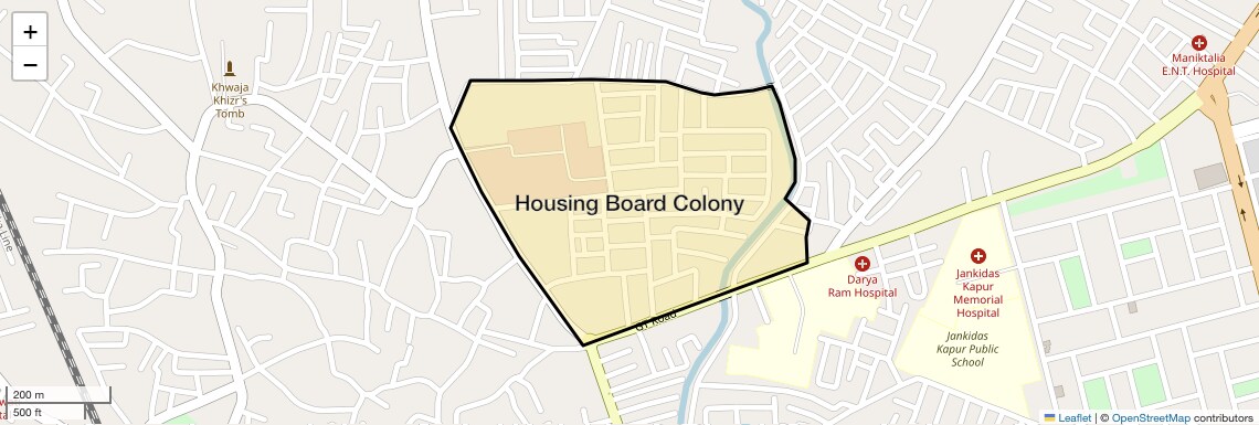 Location Map of Housing Board Colony, Sonipat