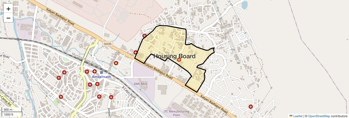 Location Map of Housing Board, Thane