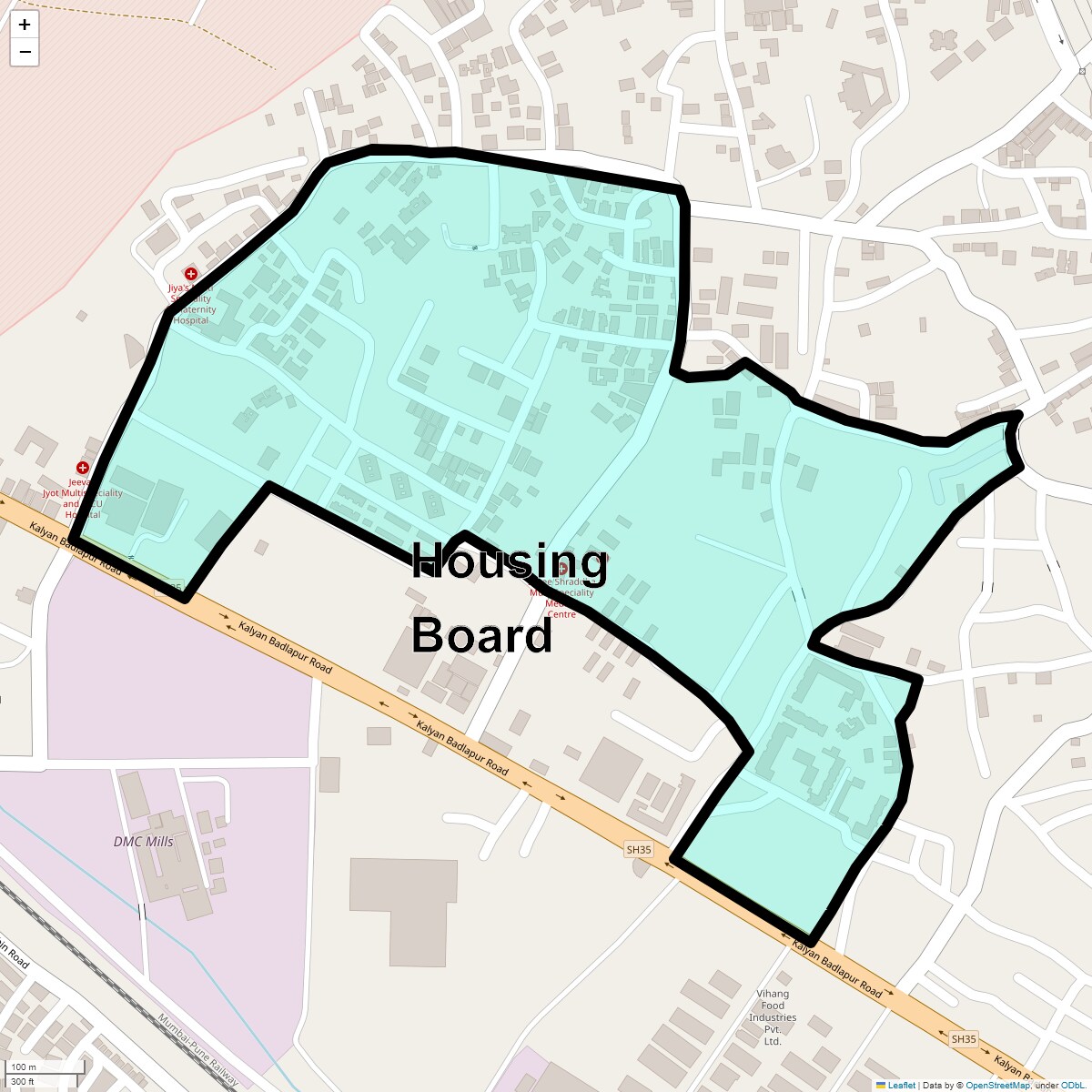 Location Map of Housing Board, Thane