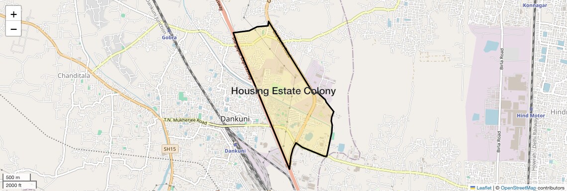 Location Map of Housing Estate Colony, Kolkata