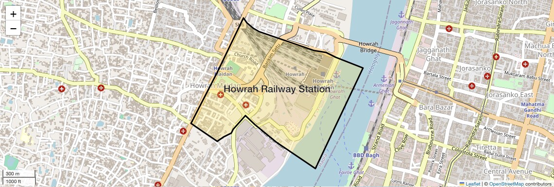 Location Map of Howrah Railway Station, Kolkata