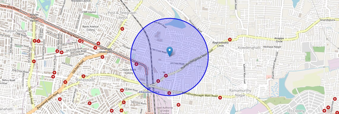 Location Map of Hoysalanagar, Bangalore