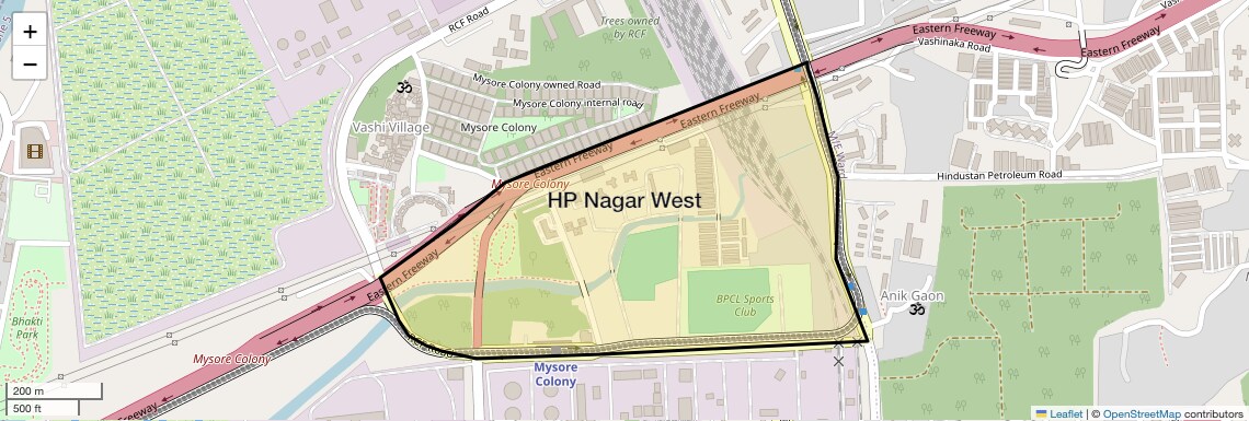 Location Map of HP Nagar West, Mumbai