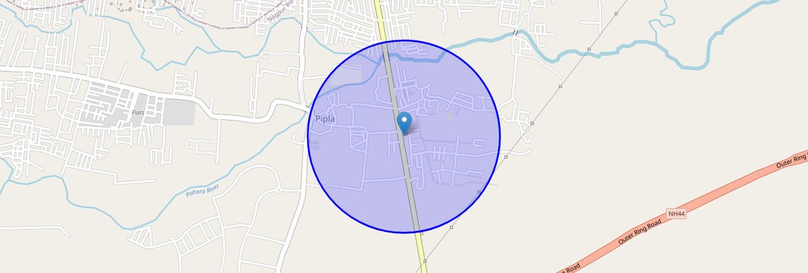 Location Map of Hudkeshwar Bk, Nagpur