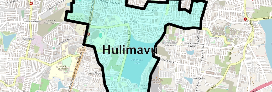 Location Map of Hulimavu, Bangalore