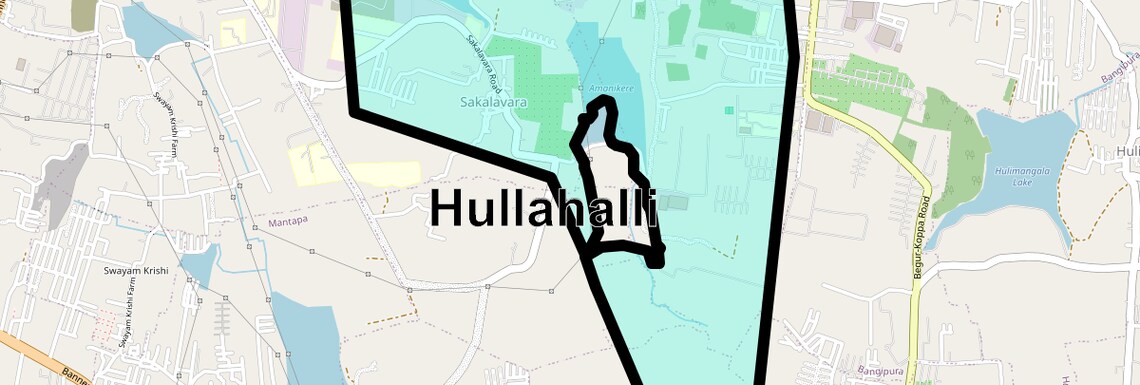Location Map of Hullahalli, Bangalore