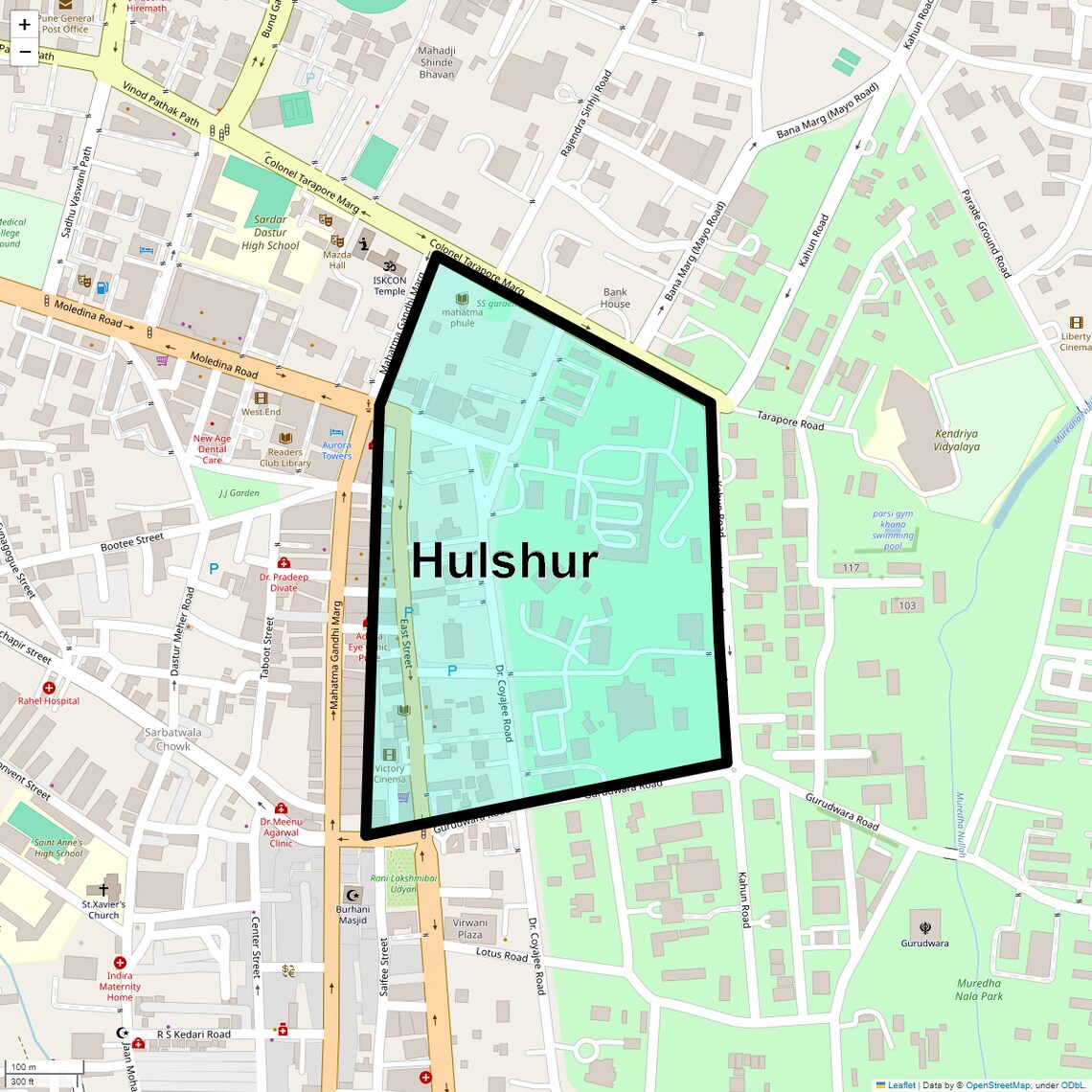 Location Map of Hulshur, Pune