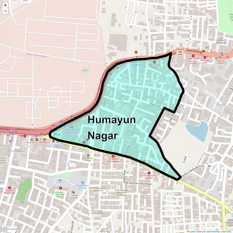 Location Map of Humayun Nagar