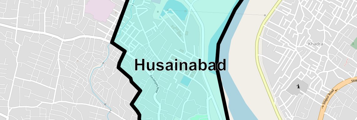 Location Map of Husainabad, Lucknow