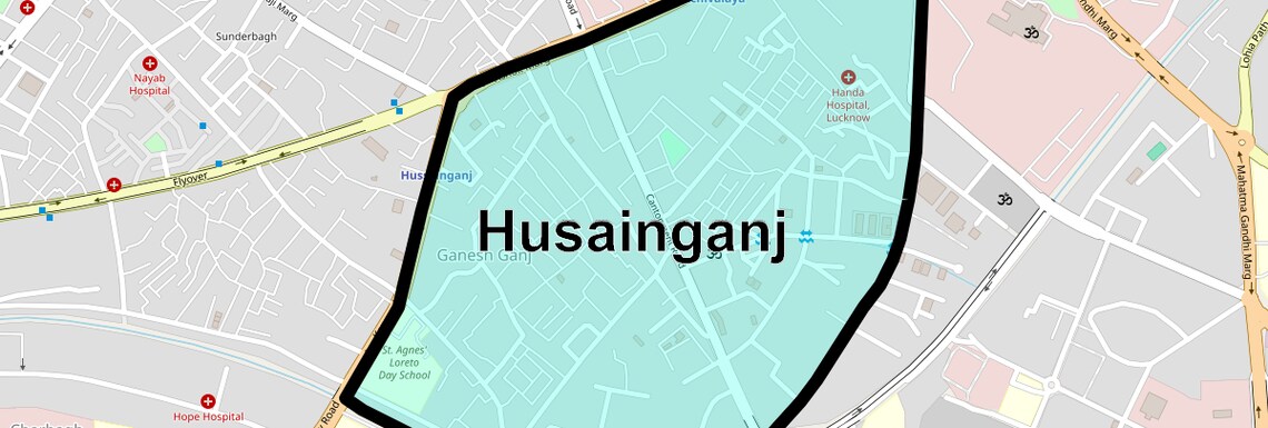 Location Map of Husainganj, Lucknow