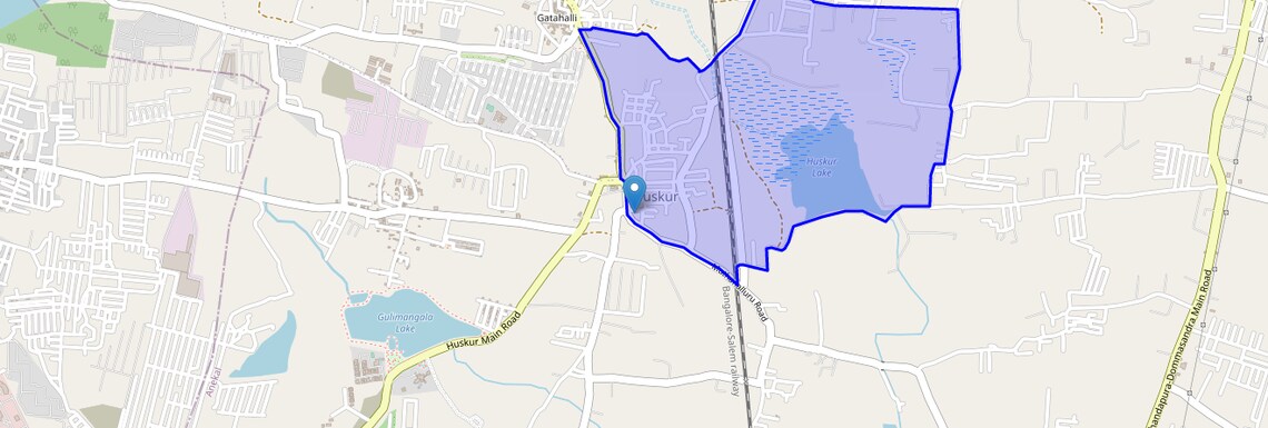 Location Map of Huskur, Bangalore
