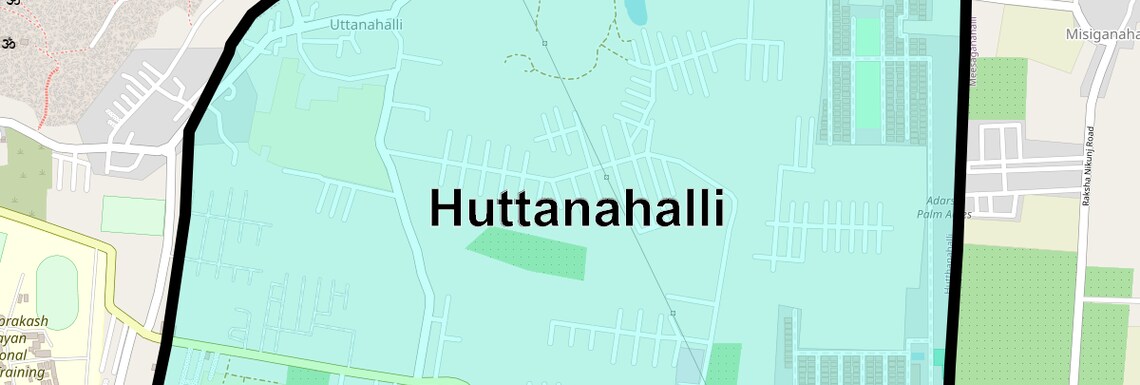 Location Map of Huttanahalli, Bangalore