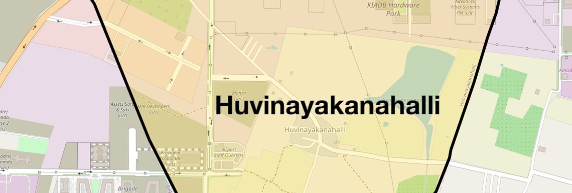 Location Map of Huvinayakanahalli, Bangalore
