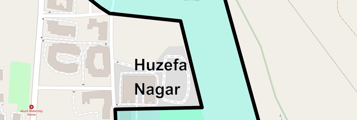 Location Map of Huzefa Nagar, Mumbai