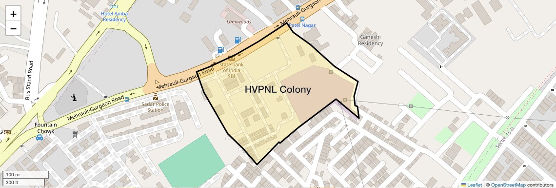Location Map of HVPNL Colony, Gurgaon
