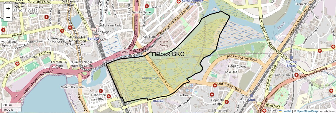 Location Map of I Block BKC, Mumbai