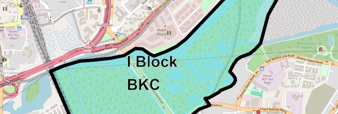 Location Map of I Block Bkc, Mumbai