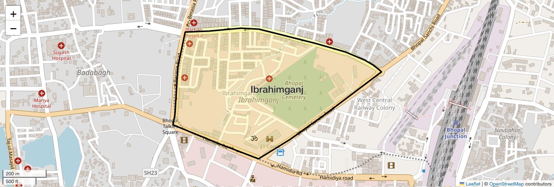 Location Map of Ibrahimganj, Bhopal