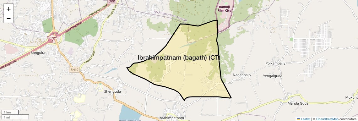 Location Map of Ibrahimpatnam (bagath) (CT), Hyderabad