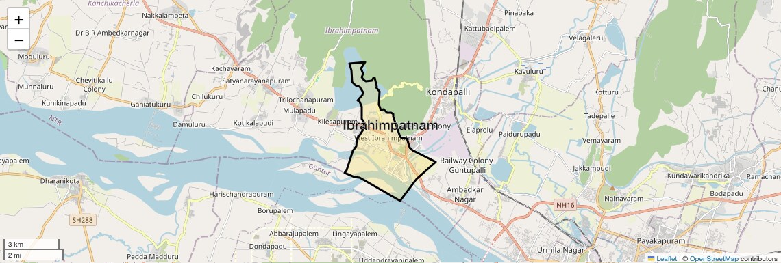 Location Map of Ibrahimpatnam, Vijayawada