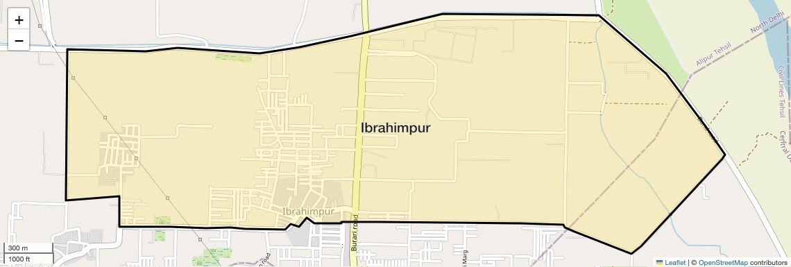 Location Map of Ibrahimpur, Delhi