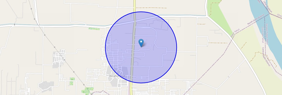 Location Map of Ibrahimpur, Delhi