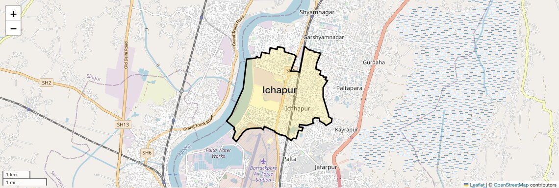 Location Map of Ichapur, Kolkata